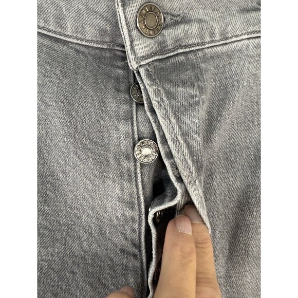 New Agolde Nico Jeans 28 High Rise Slim Straight In Firetold Gray Button Fly New - Picture 3 of 13